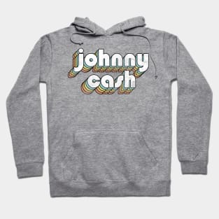 Johnny Cash - Retro Rainbow Letters Hoodie